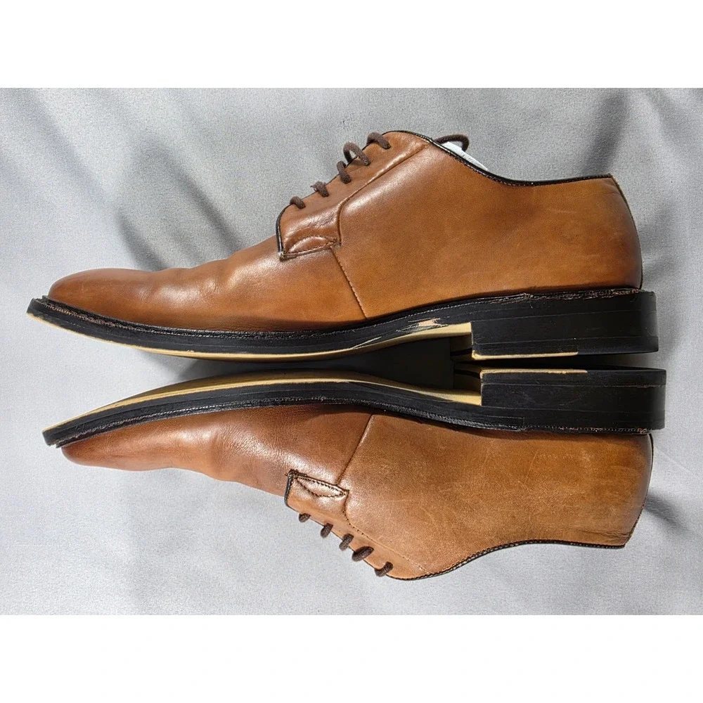 Geox Respira Craig Oxford Shoes Mens 8.5 Tan Brown Leather Almond Toe